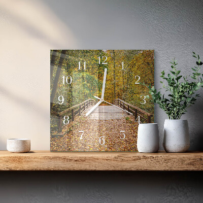 Square wall clock Forest Bridge