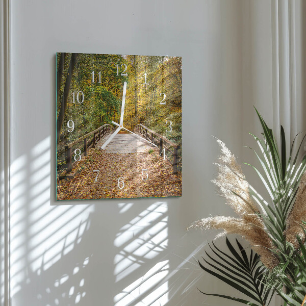 Square wall clock Forest Bridge