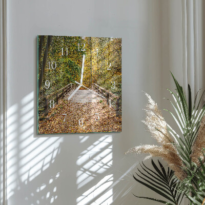 Square wall clock Forest Bridge