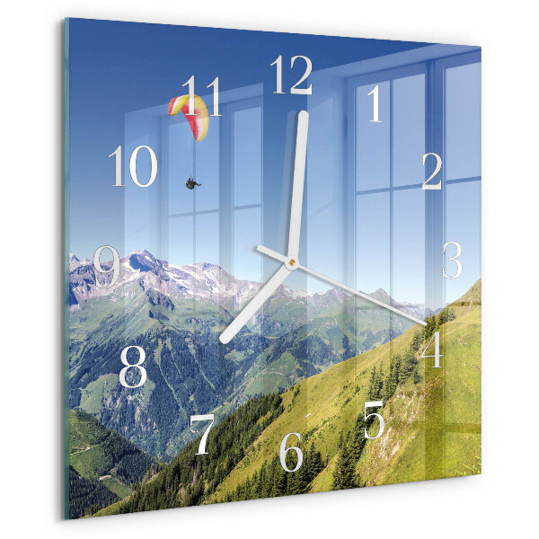 Square wall clock Mountains