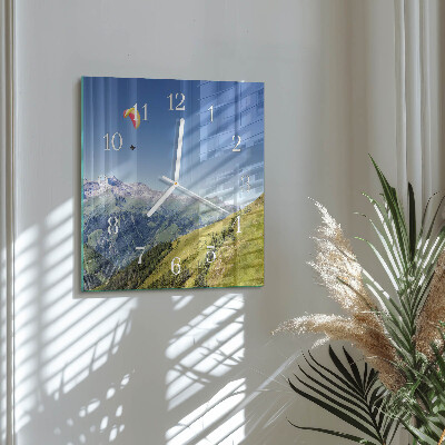Square wall clock Mountains
