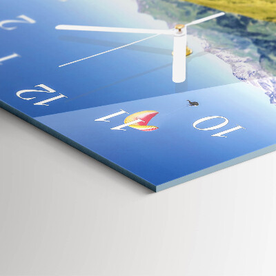 Square wall clock Mountains