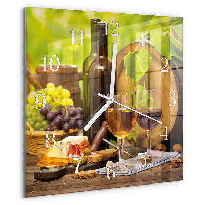Square wall clock Grapes for Wine