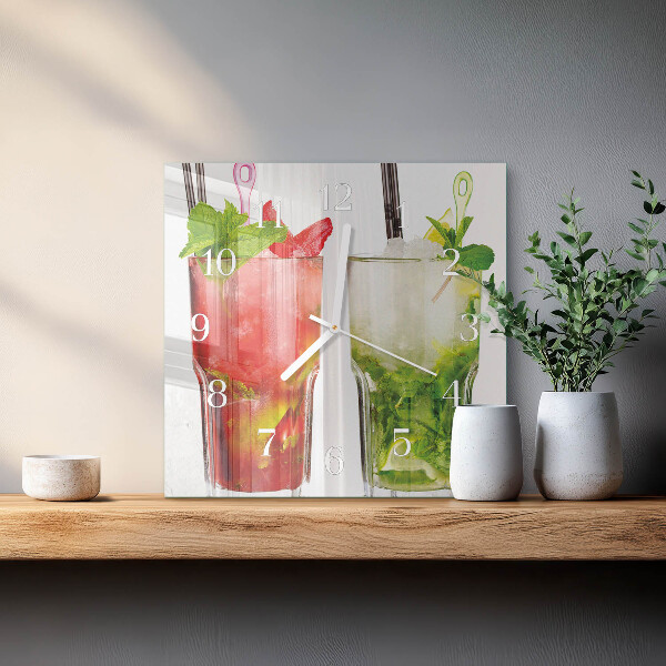 Square wall clock Cocktails