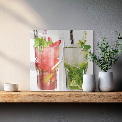 Square wall clock Cocktails