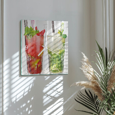 Square wall clock Cocktails