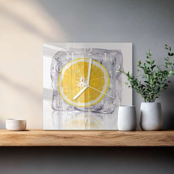 Square wall clock Orange Ice Cream
