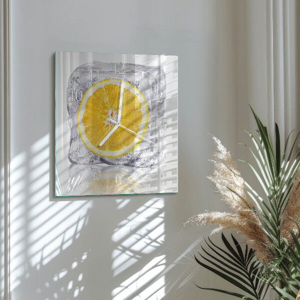 Square wall clock Orange Ice Cream