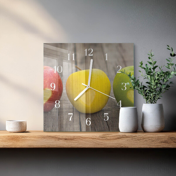 Square wall clock Apples