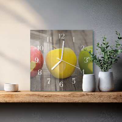 Square wall clock Apples