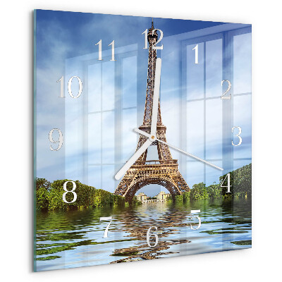 Square wall clock Eiffel Tower