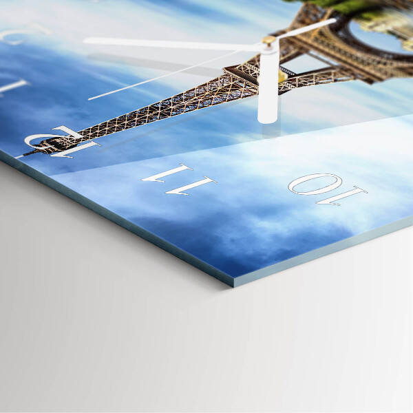 Square wall clock Eiffel Tower