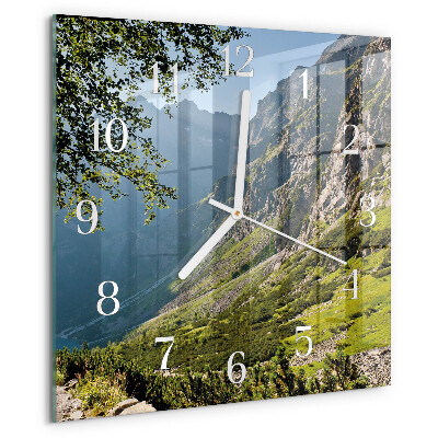 Square wall clock Mountains