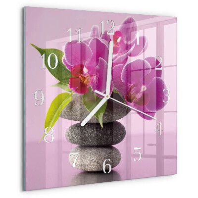 Square wall clock Orchid