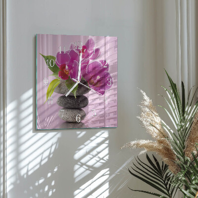 Square wall clock Orchid