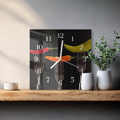 Square wall clock Fork