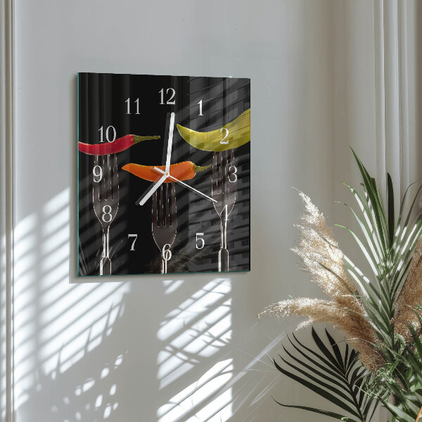Square wall clock Fork