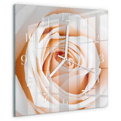 Square wall clock Rose