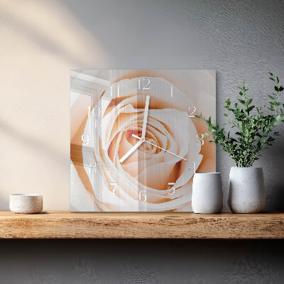 Square wall clock Rose