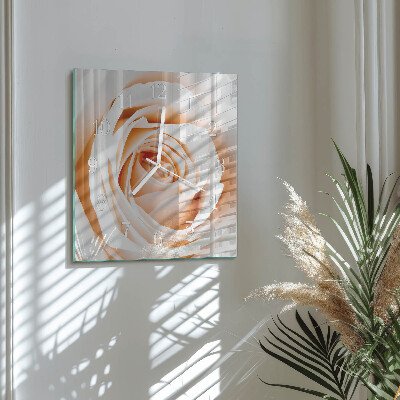 Square wall clock Rose