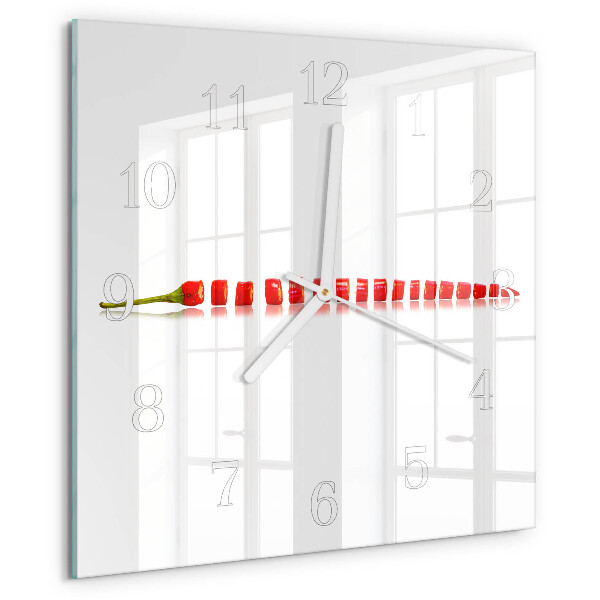 Square wall clock Chili pepper