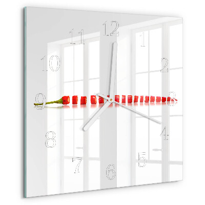 Square wall clock Chili pepper
