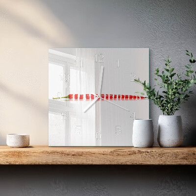 Square wall clock Chili pepper