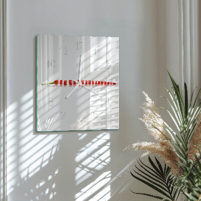Square wall clock Chili pepper