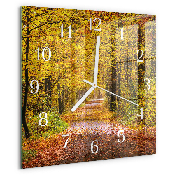 Square wall clock Forest Path