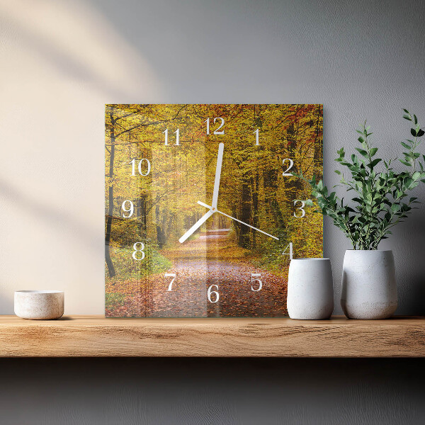 Square wall clock Forest Path