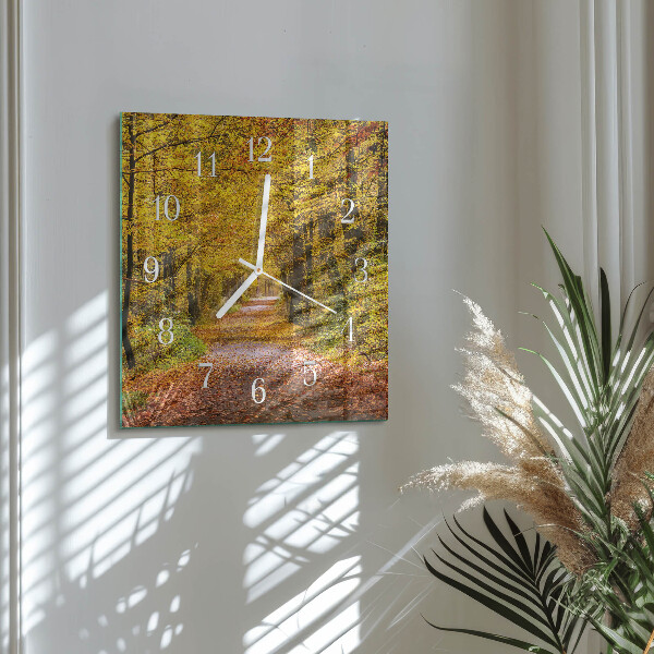 Square wall clock Forest Path