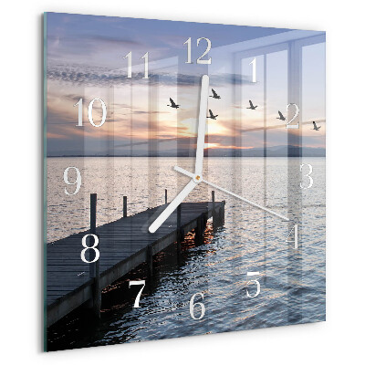 Square wall clock Birds by the Lake