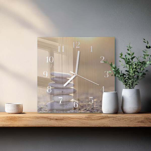 Square wall clock Stones