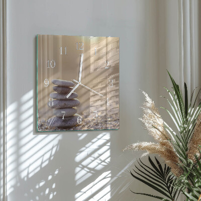 Square wall clock Stones