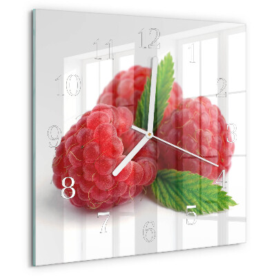 Square wall clock Raspberries