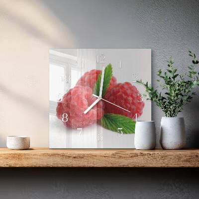 Square wall clock Raspberries