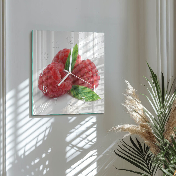 Square wall clock Raspberries