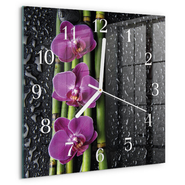 Square wall clock Orchid