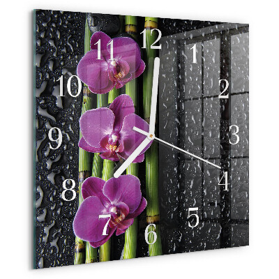 Square wall clock Orchid