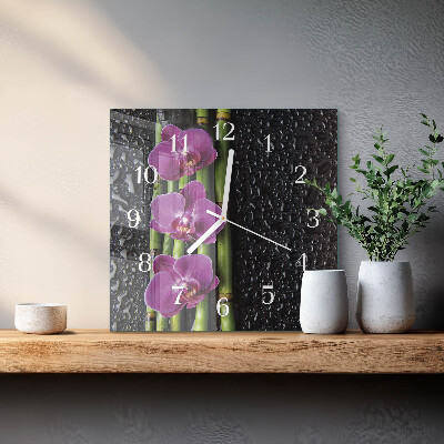 Square wall clock Orchid