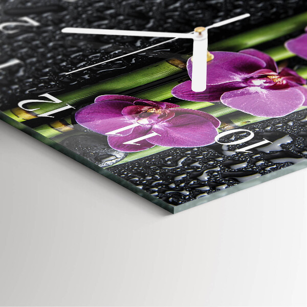 Square wall clock Orchid