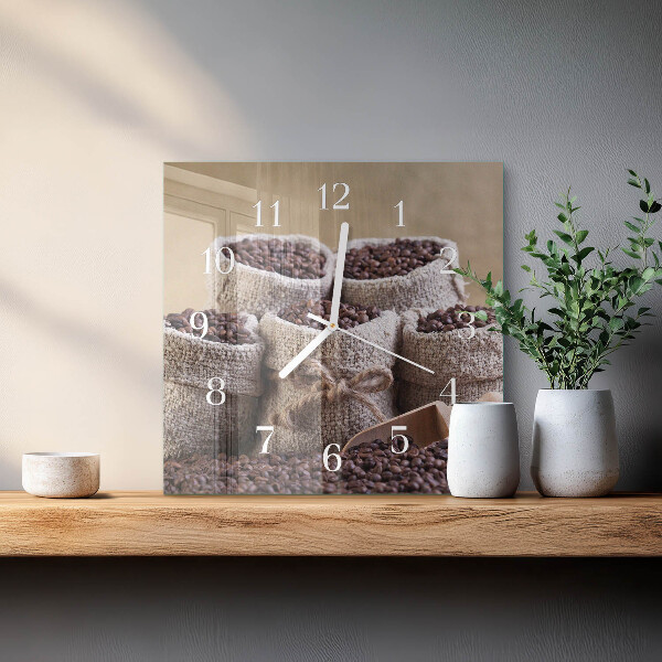 Square wall clock Coffee Beans