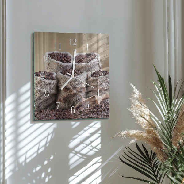 Square wall clock Coffee Beans