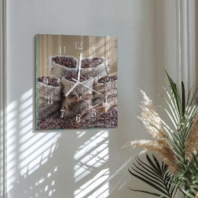 Square wall clock Coffee Beans