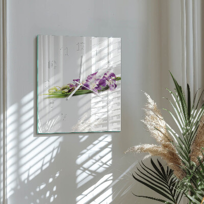 Square wall clock Flowers
