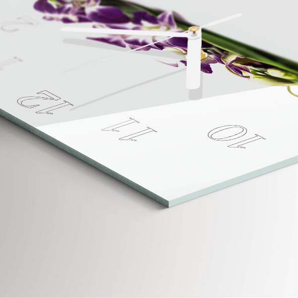 Square wall clock Flowers