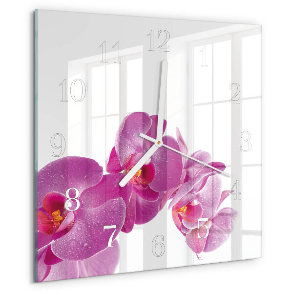 Square wall clock Orchid