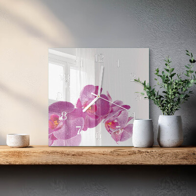 Square wall clock Orchid