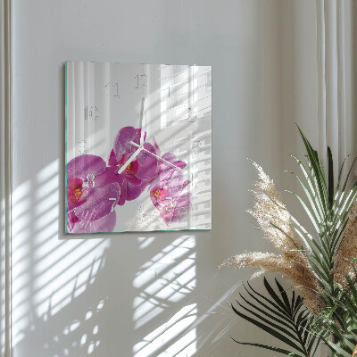 Square wall clock Orchid