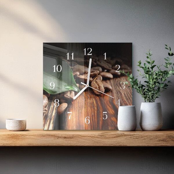 Square wall clock Coffee Beans